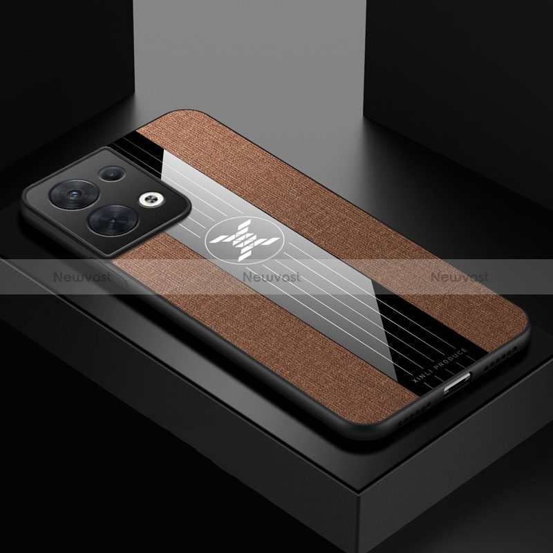 Ultra-thin Silicone Gel Soft Case Cover X01L for Oppo Reno9 Pro 5G Brown