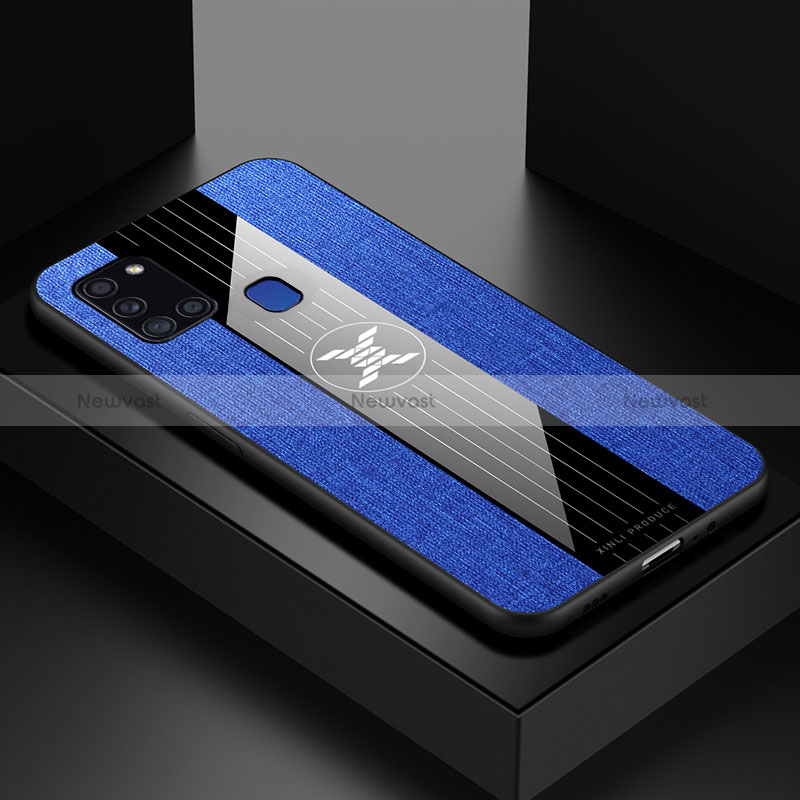 Ultra-thin Silicone Gel Soft Case Cover X01L for Samsung Galaxy A21s Blue