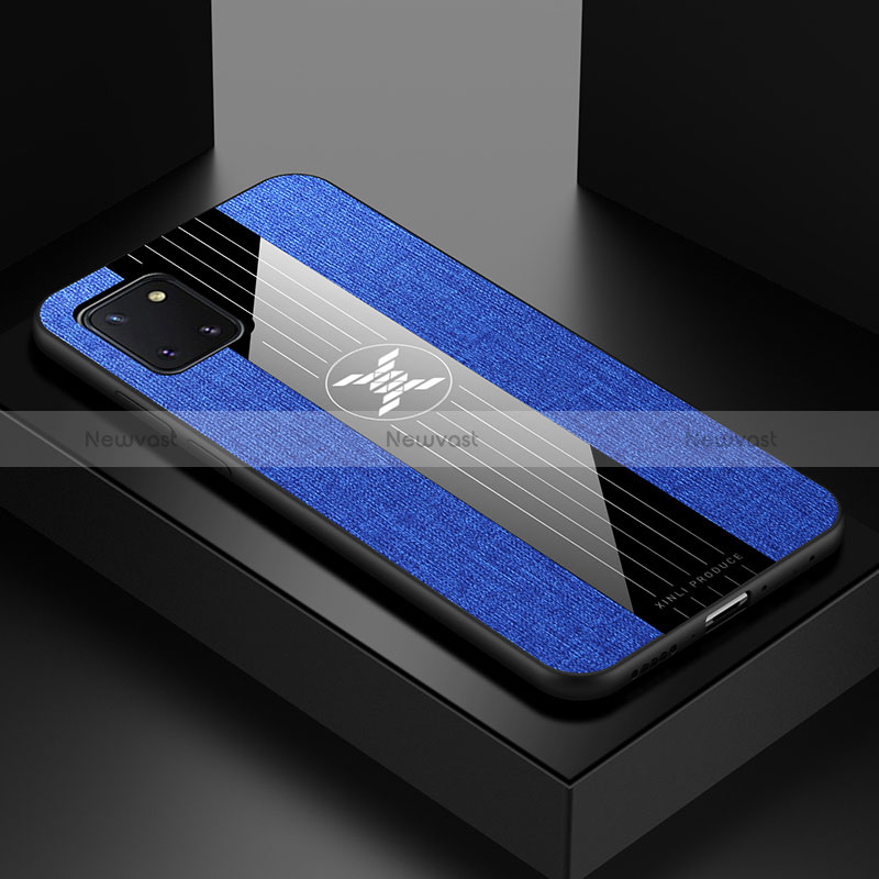 Ultra-thin Silicone Gel Soft Case Cover X01L for Samsung Galaxy A81 Blue