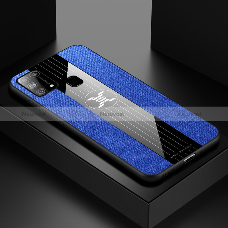 Ultra-thin Silicone Gel Soft Case Cover X01L for Samsung Galaxy M21s Blue
