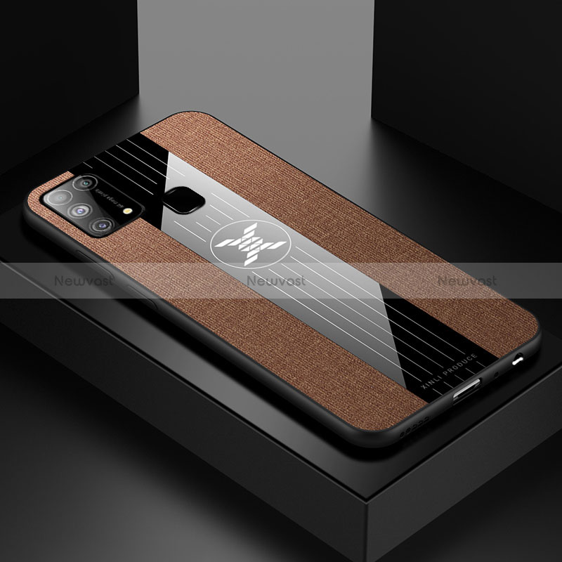 Ultra-thin Silicone Gel Soft Case Cover X01L for Samsung Galaxy M21s Brown