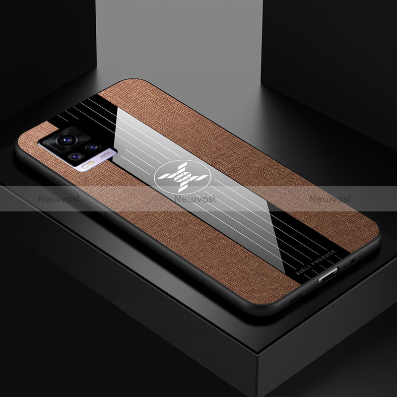 Ultra-thin Silicone Gel Soft Case Cover X01L for Vivo V20 Brown