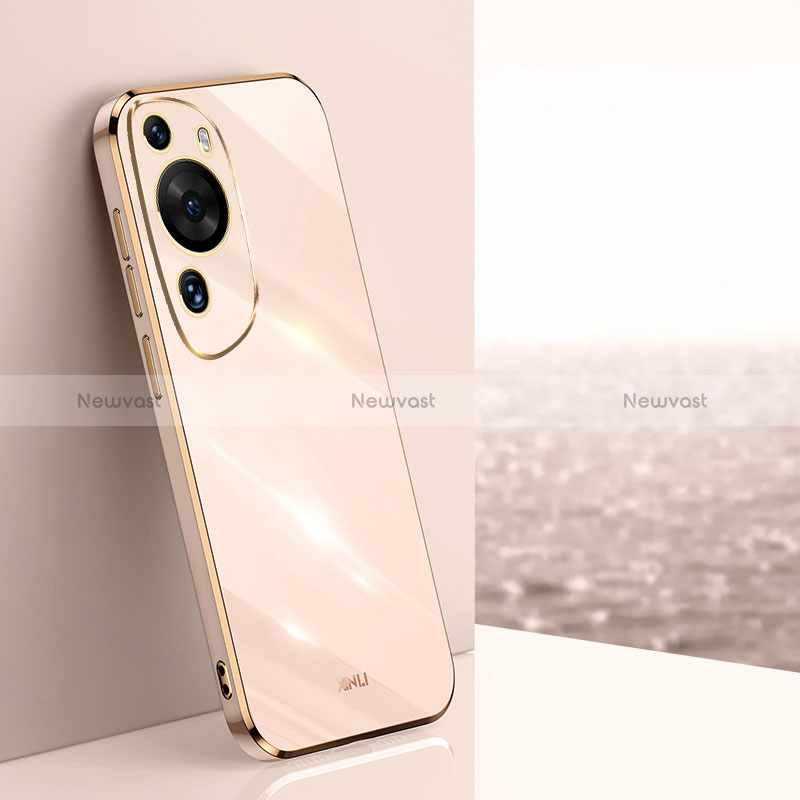 Ultra-thin Silicone Gel Soft Case Cover XL1 for Huawei P60 Art Rose Gold