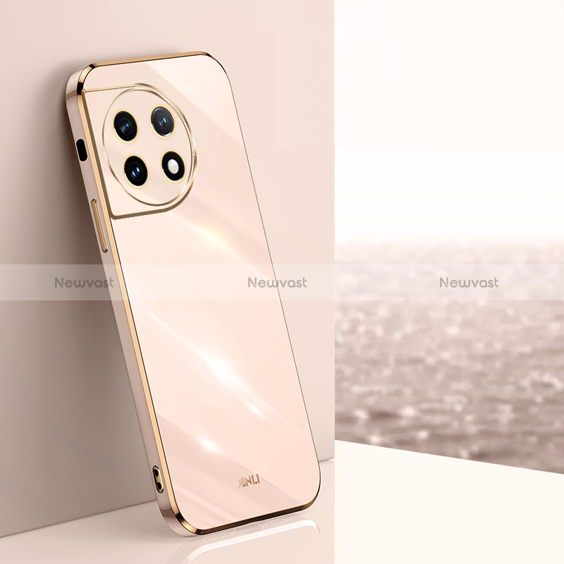 Ultra-thin Silicone Gel Soft Case Cover XL1 for OnePlus Ace 2 Pro 5G Rose Gold
