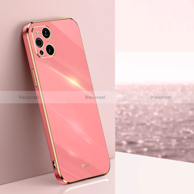 Ultra-thin Silicone Gel Soft Case Cover XL1 for Oppo Find X3 5G Hot Pink