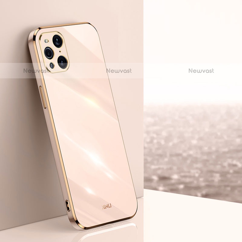 Ultra-thin Silicone Gel Soft Case Cover XL1 for Oppo Find X3 Pro 5G Gold