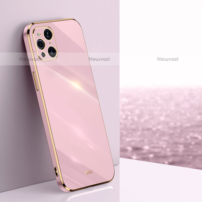 Ultra-thin Silicone Gel Soft Case Cover XL1 for Oppo Find X3 Pro 5G Pink