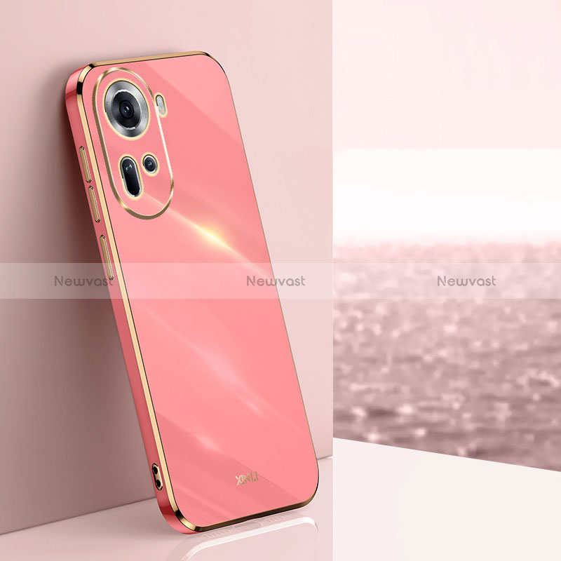 Ultra-thin Silicone Gel Soft Case Cover XL1 for Oppo Reno11 5G Hot Pink