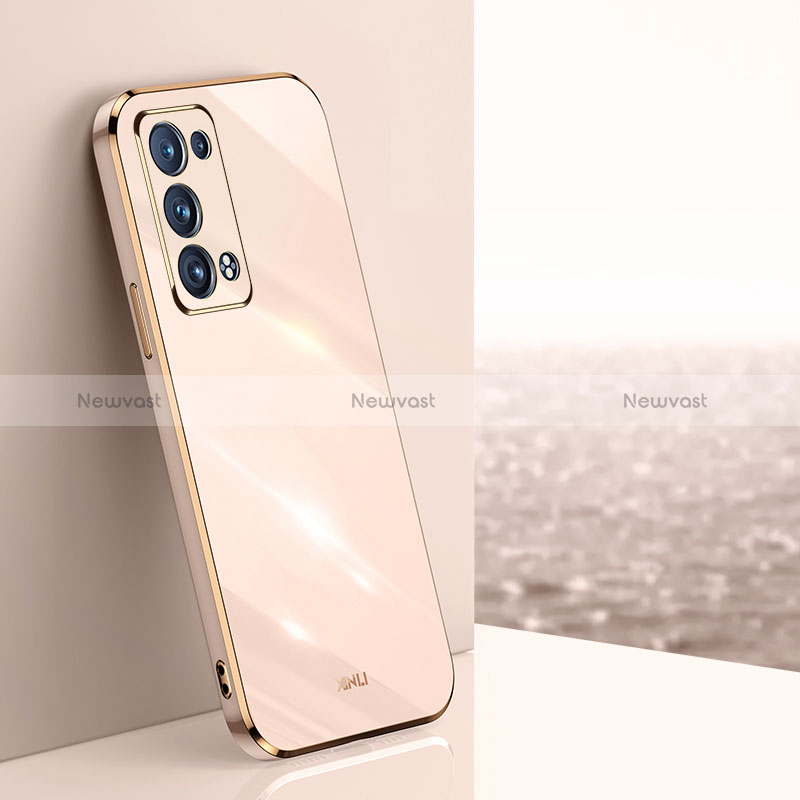 Ultra-thin Silicone Gel Soft Case Cover XL1 for Oppo Reno6 Pro 5G Gold