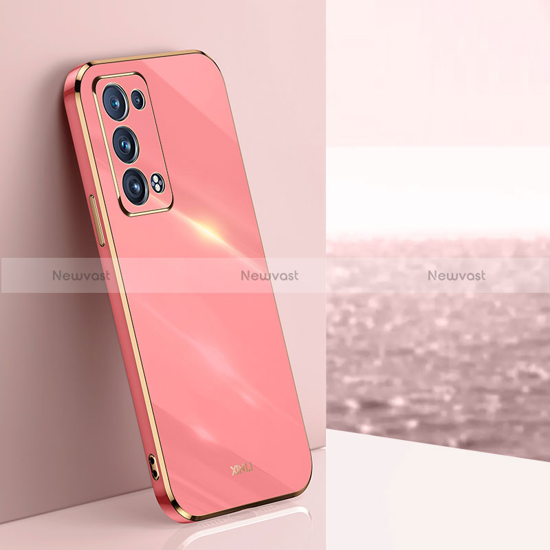 Ultra-thin Silicone Gel Soft Case Cover XL1 for Oppo Reno6 Pro+ Plus 5G Hot Pink