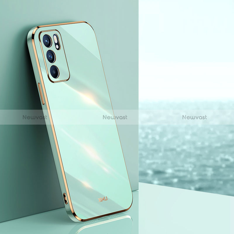 Ultra-thin Silicone Gel Soft Case Cover XL1 for Oppo Reno6 Z 5G Green
