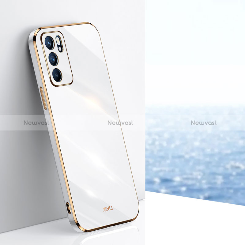 Ultra-thin Silicone Gel Soft Case Cover XL1 for Oppo Reno6 Z 5G White