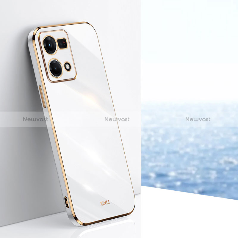 Ultra-thin Silicone Gel Soft Case Cover XL1 for Oppo Reno7 4G White