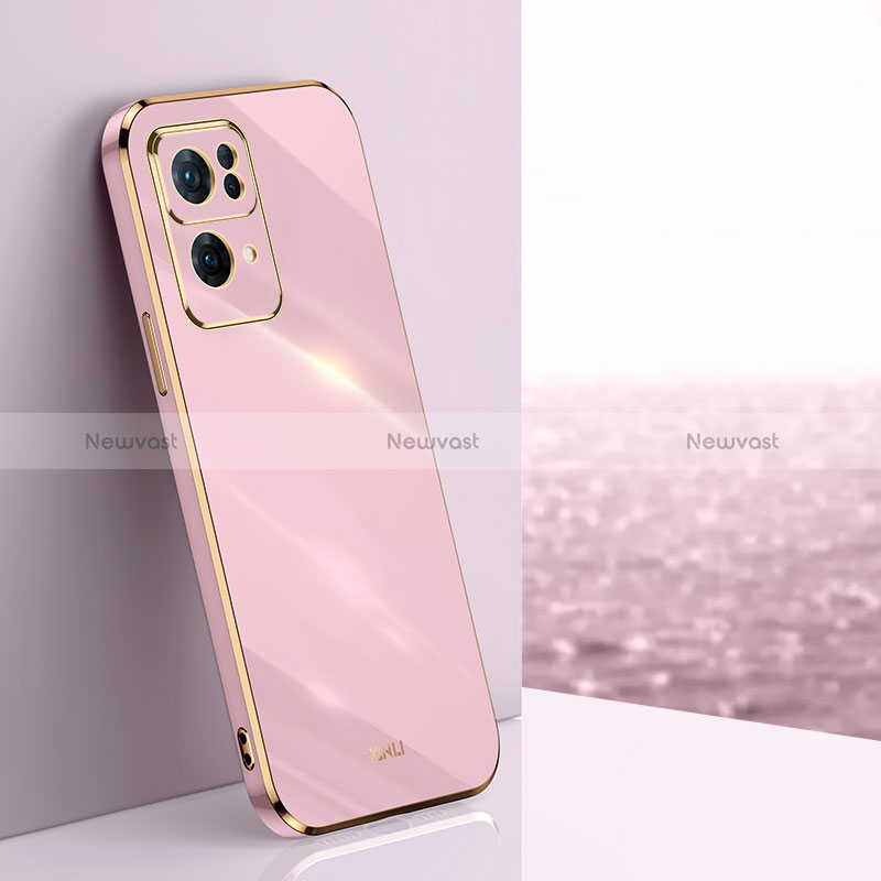 Ultra-thin Silicone Gel Soft Case Cover XL1 for Oppo Reno7 Pro 5G Pink