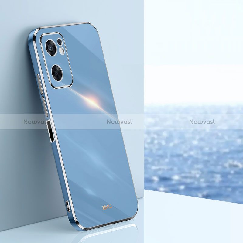 Ultra-thin Silicone Gel Soft Case Cover XL1 for Oppo Reno7 SE 5G Blue