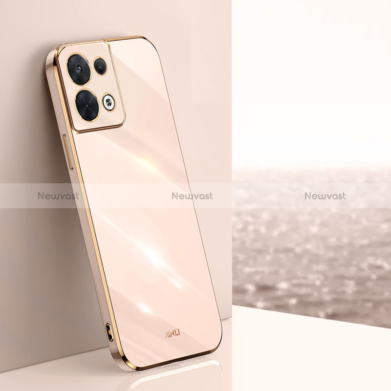 Ultra-thin Silicone Gel Soft Case Cover XL1 for Oppo Reno8 5G Gold