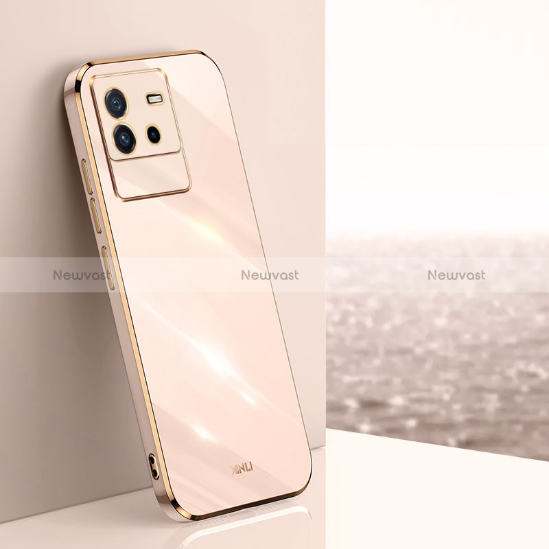 Ultra-thin Silicone Gel Soft Case Cover XL1 for Vivo iQOO Neo6 SE 5G Gold