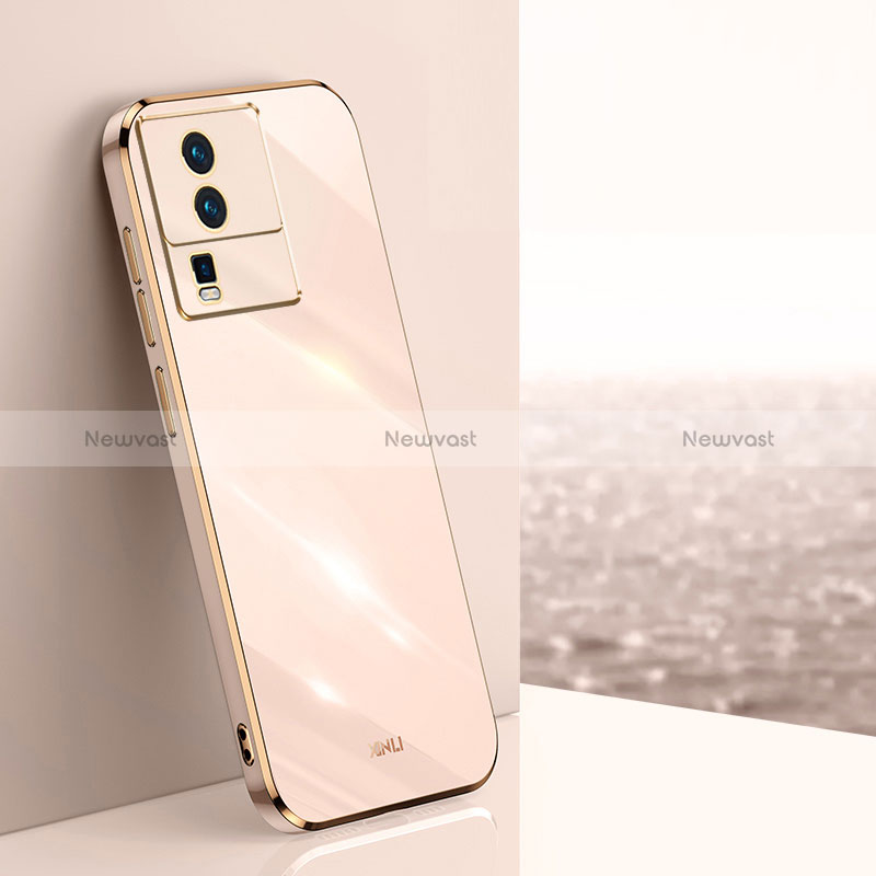Ultra-thin Silicone Gel Soft Case Cover XL1 for Vivo iQOO Neo7 5G Gold
