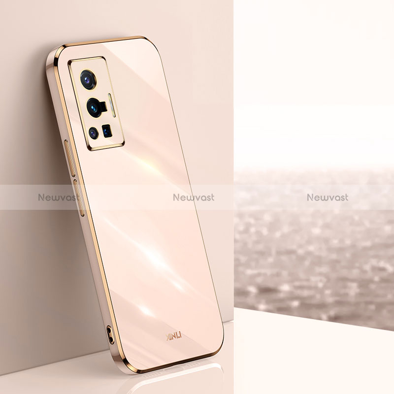 Ultra-thin Silicone Gel Soft Case Cover XL1 for Vivo X70 Pro 5G Gold