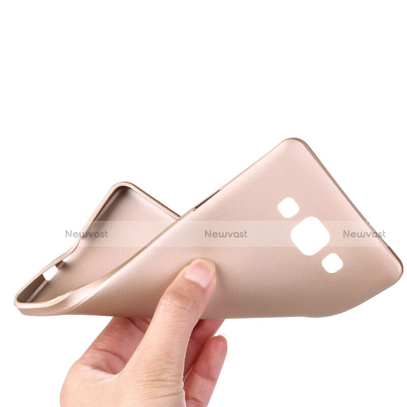 Ultra-thin Silicone Gel Soft Case for Samsung Galaxy A7 Duos SM-A700F A700FD Gold