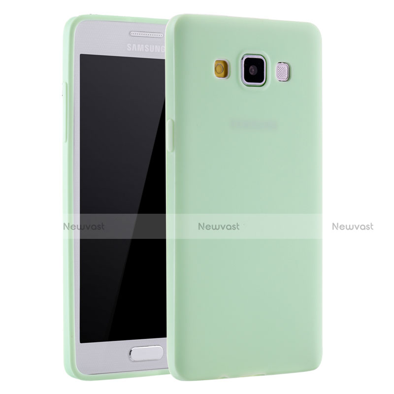 Ultra-thin Silicone Gel Soft Case S01 for Samsung Galaxy A7 Duos SM-A700F A700FD Green