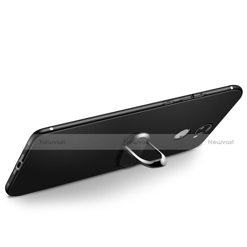 Ultra-thin Silicone Gel Soft Case with Finger Ring Stand A02 for Huawei Enjoy 7 Plus Black