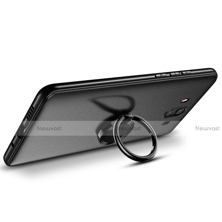 Ultra-thin Silicone Gel Soft Case with Finger Ring Stand A03 for Huawei Mate 10 Black