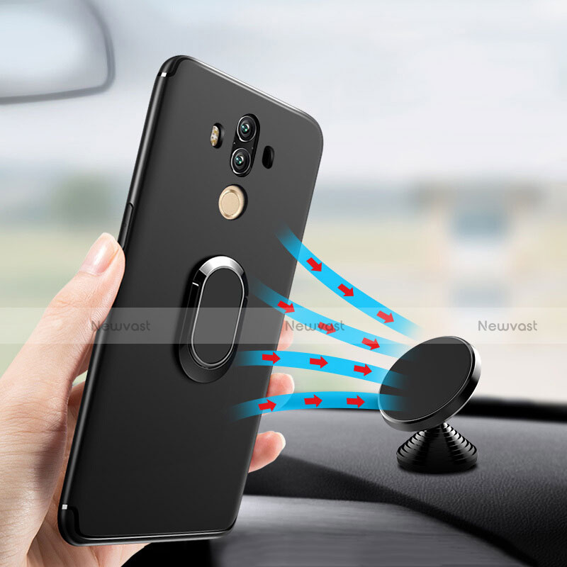Ultra-thin Silicone Gel Soft Case with Finger Ring Stand for Huawei Mate 10 Pro Black
