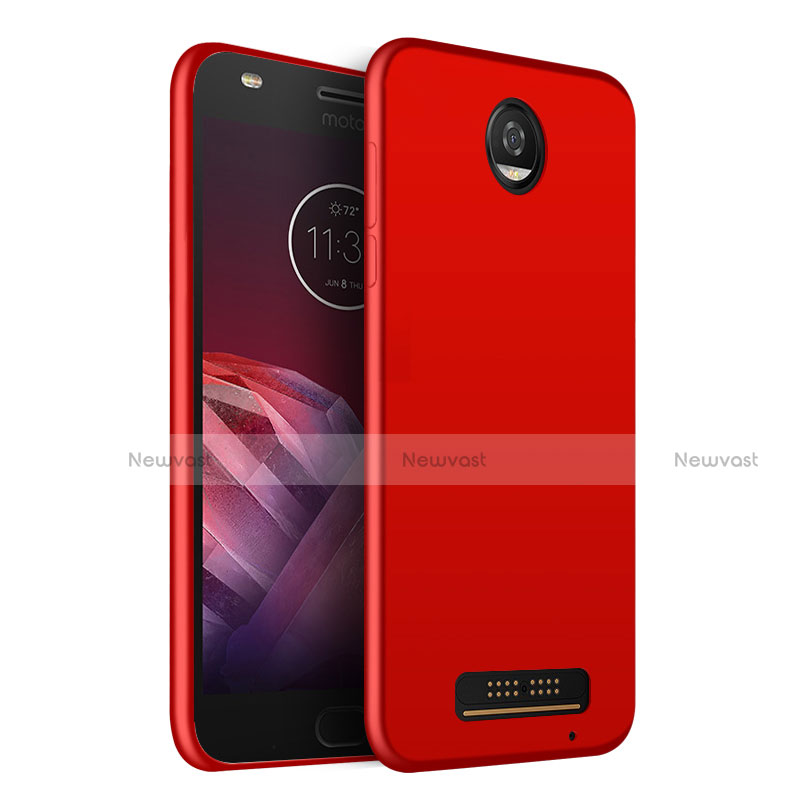Ultra-thin Silicone Gel Soft Case with Finger Ring Stand for Motorola Moto Z Play Red