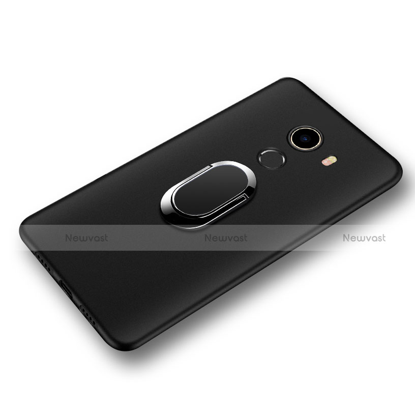 Ultra-thin Silicone Gel Soft Case with Finger Ring Stand for Xiaomi Mi Mix 2 Black