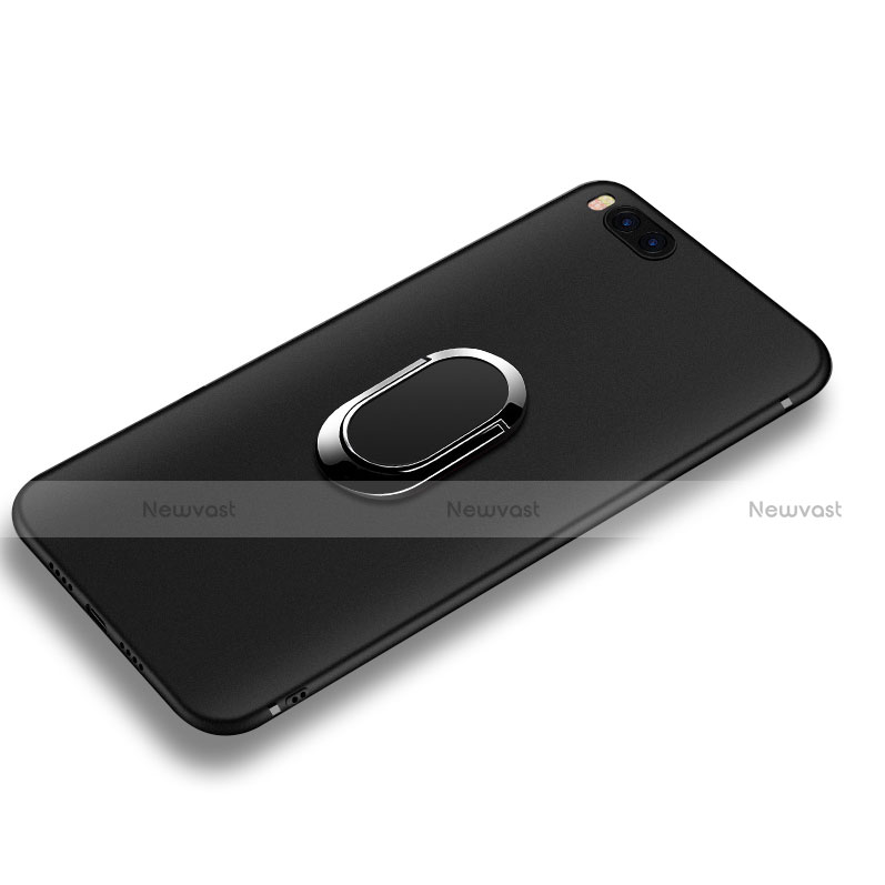 Ultra-thin Silicone Gel Soft Case with Finger Ring Stand for Xiaomi Mi Note 3 Black