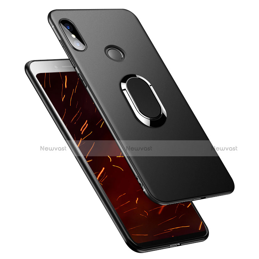 Ultra-thin Silicone Gel Soft Case with Finger Ring Stand for Xiaomi Redmi S2 Black