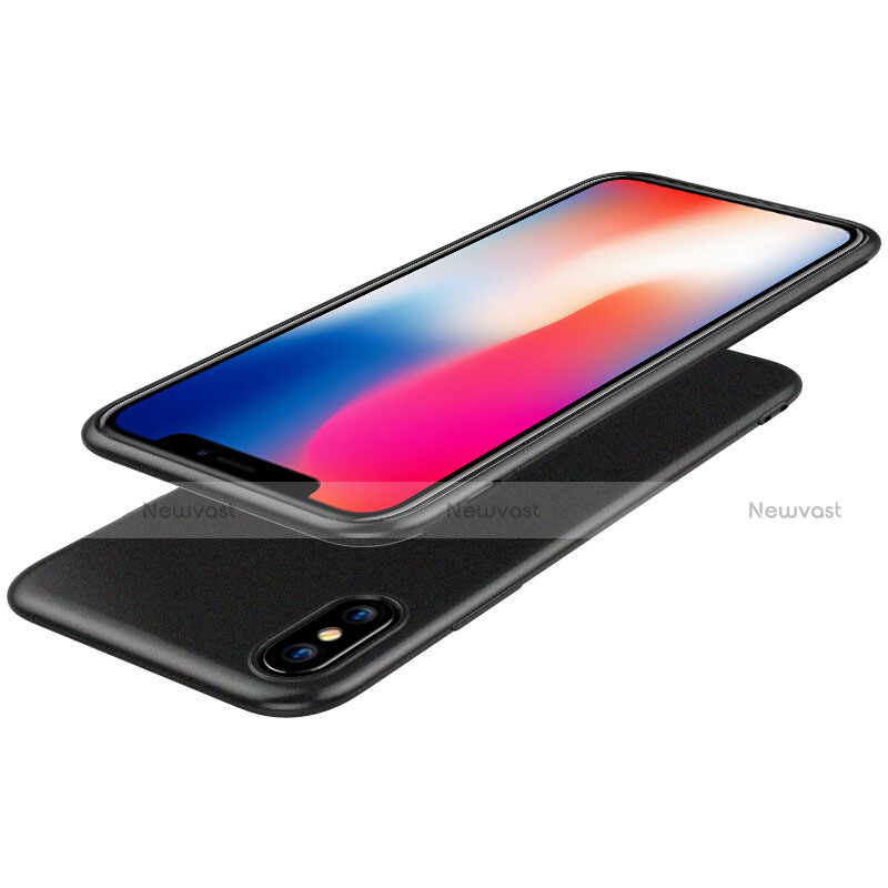 Ultra-thin Silicone Gel Soft Case with Screen Protector for Apple iPhone Xs Black
