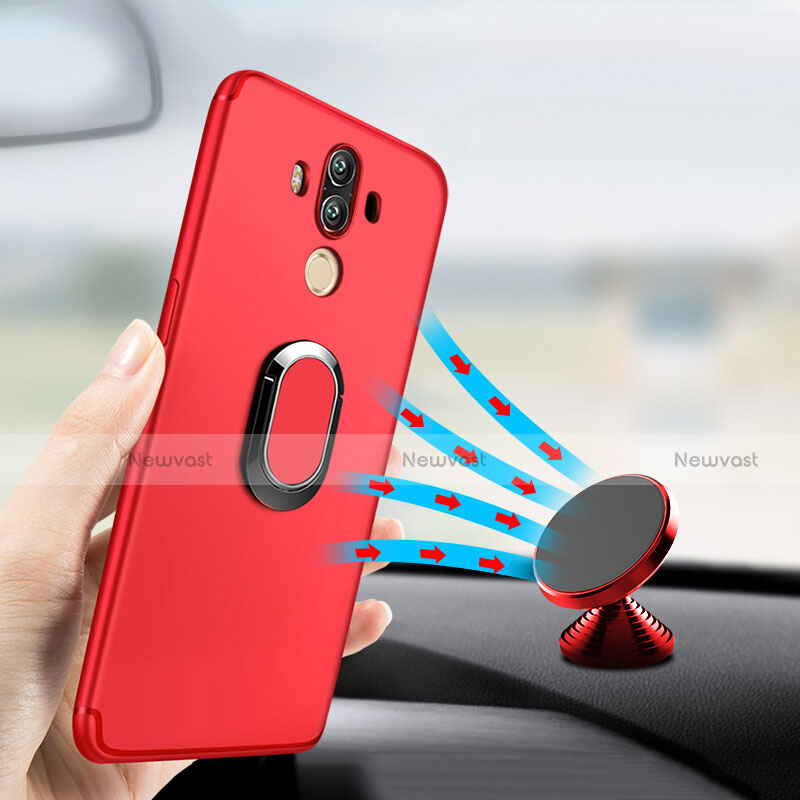 Ultra-thin Silicone Gel Soft Cover with Finger Ring Stand for Huawei Mate 10 Pro Red