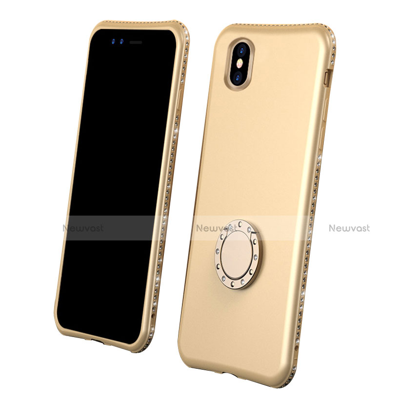 Ultra-thin Silicone Gel Soft Matte Finish Front and Back Case 360 Degrees Cover for Apple iPhone X Gold