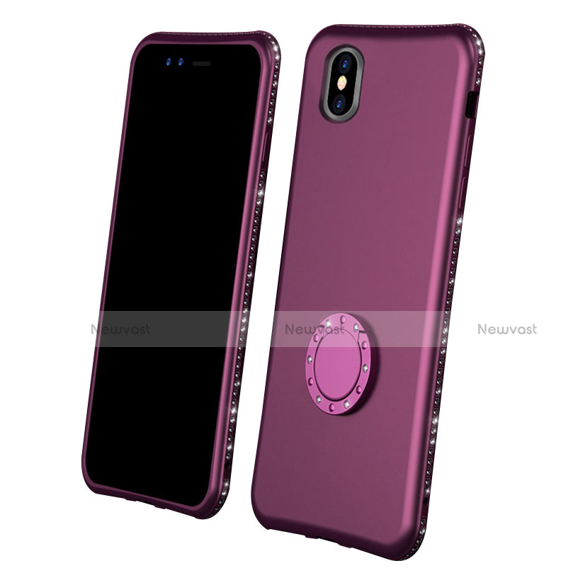 Ultra-thin Silicone Gel Soft Matte Finish Front and Back Case 360 Degrees Cover for Apple iPhone X Purple