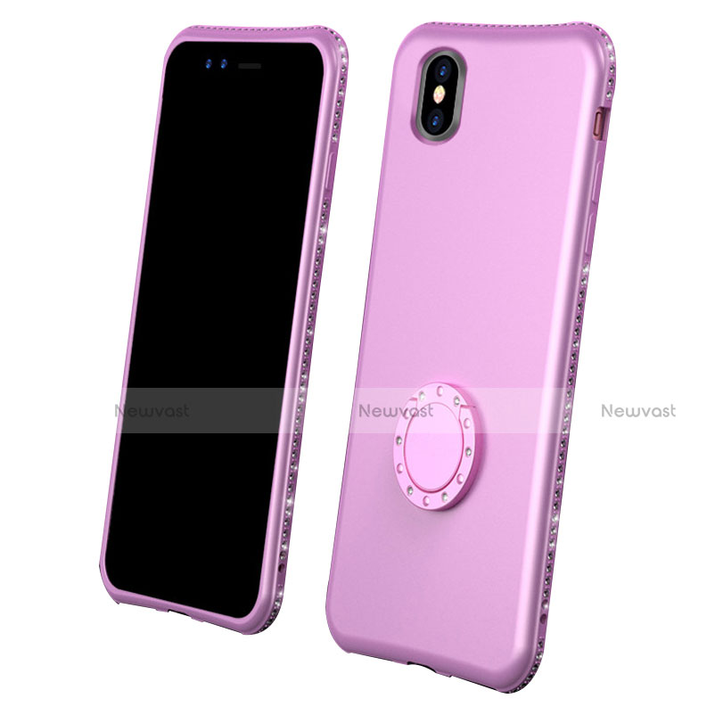 Ultra-thin Silicone Gel Soft Matte Finish Front and Back Case 360 Degrees Cover for Apple iPhone Xs Pink