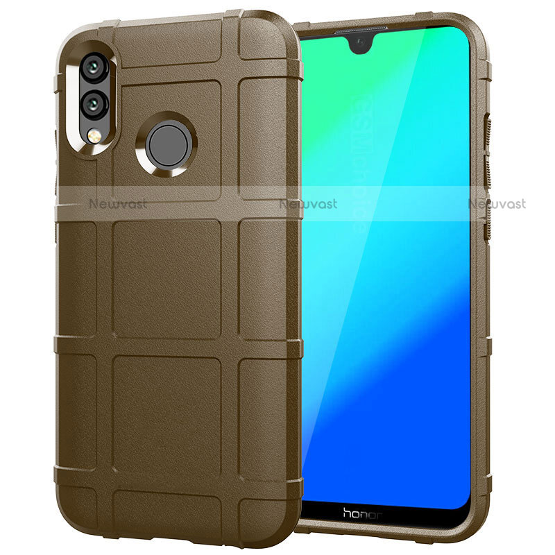 Ultra-thin Silicone Gel Soft Matte Finish Front and Back Case 360 Degrees Cover for Huawei Honor 10 Lite Brown