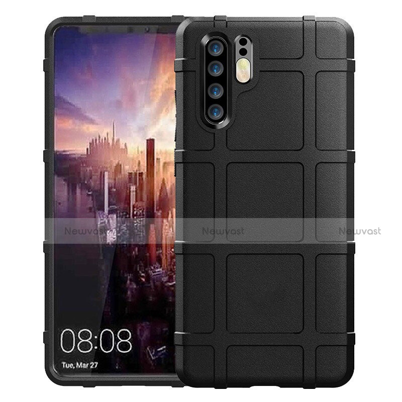 Ultra-thin Silicone Gel Soft Matte Finish Front and Back Case 360 Degrees Cover for Huawei P30 Pro Black