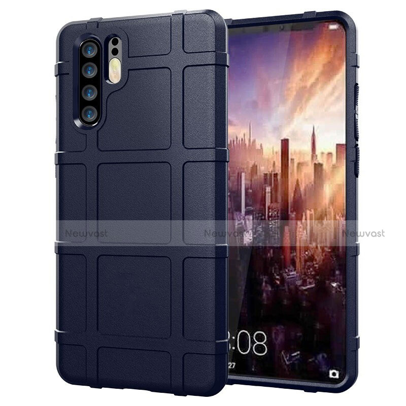 Ultra-thin Silicone Gel Soft Matte Finish Front and Back Case 360 Degrees Cover for Huawei P30 Pro Blue
