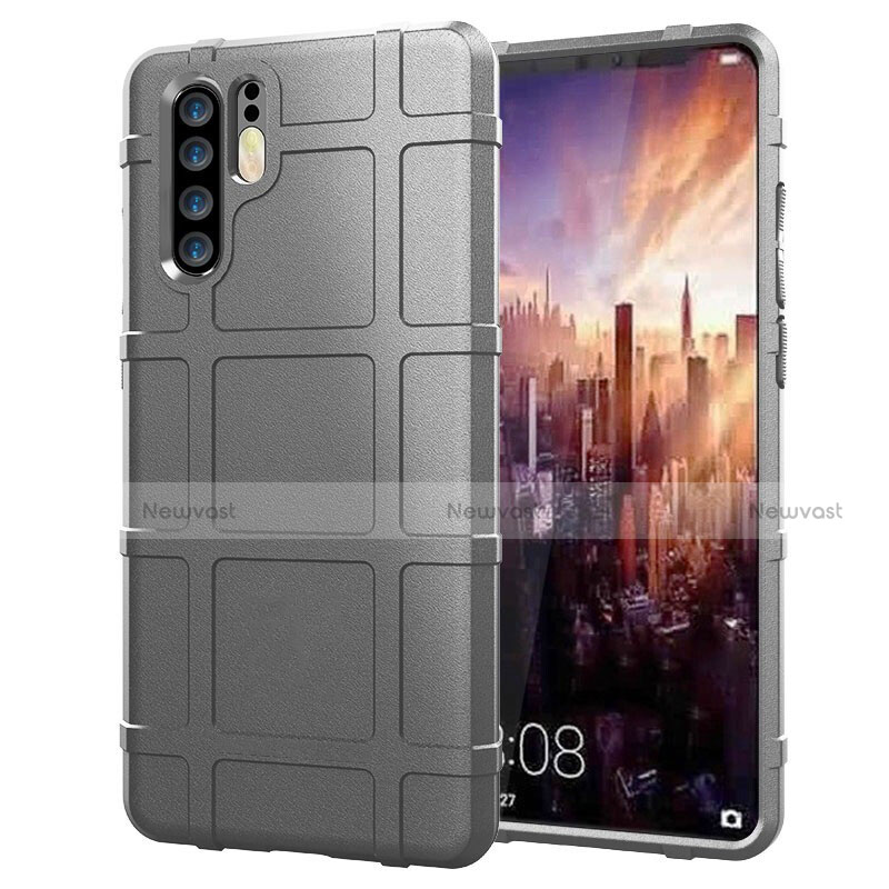 Ultra-thin Silicone Gel Soft Matte Finish Front and Back Case 360 Degrees Cover for Huawei P30 Pro Silver
