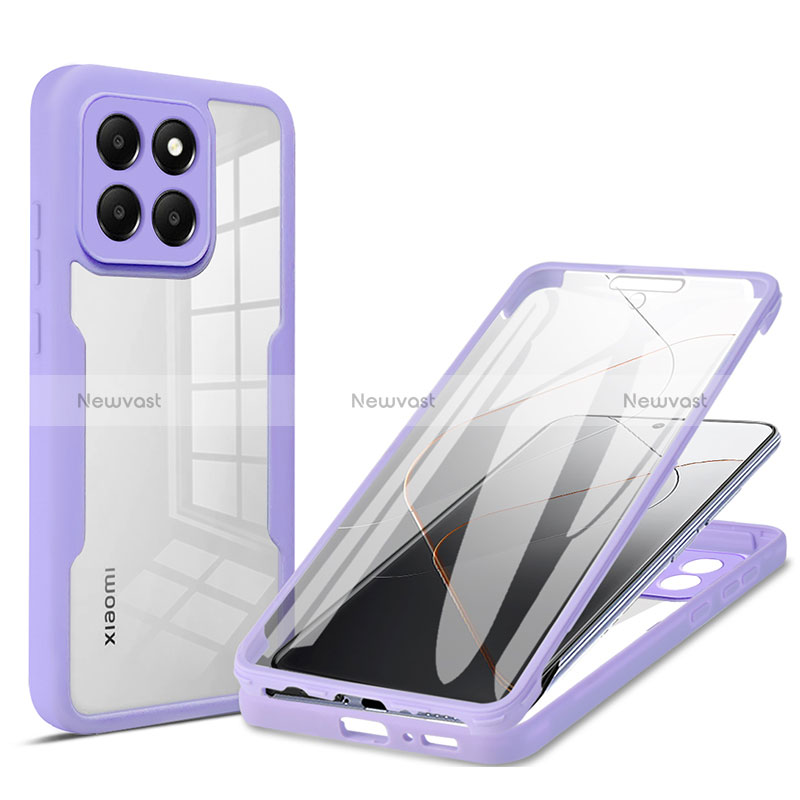Ultra-thin Silicone Gel Soft Matte Finish Front and Back Case 360 Degrees Cover for Xiaomi Mi 14 5G Clove Purple