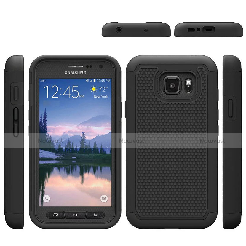 Ultra-thin Silicone Gel Soft Matte Finish Front and Back Case 360 Degrees for Samsung Galaxy S7 Active G891A Black