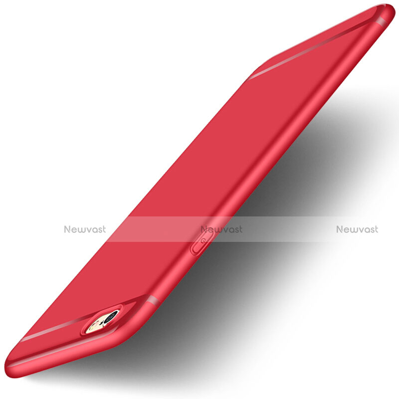 Ultra-thin Silicone TPU Soft Case with Finger Ring Stand for Apple iPhone 6S Red