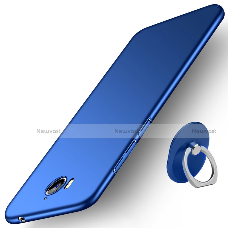 Ultra-thin Silicone TPU Soft Case with Finger Ring Stand for Huawei Honor Play 6 Blue