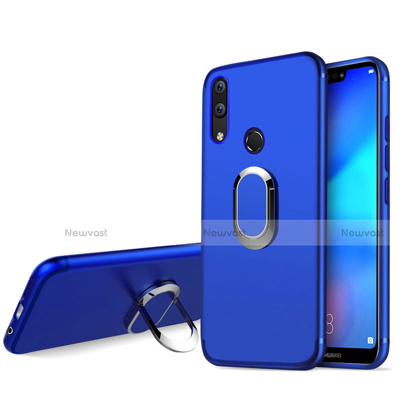 Ultra-thin Silicone TPU Soft Case with Finger Ring Stand for Huawei P20 Lite Blue