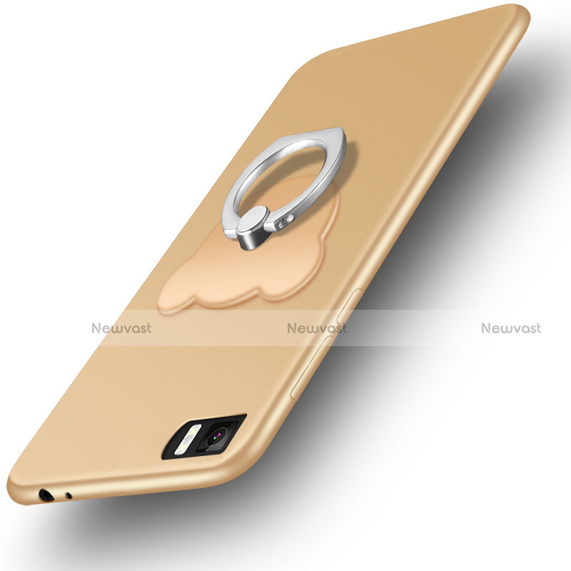 Ultra-thin Silicone TPU Soft Case with Finger Ring Stand for Xiaomi Mi 3 Gold