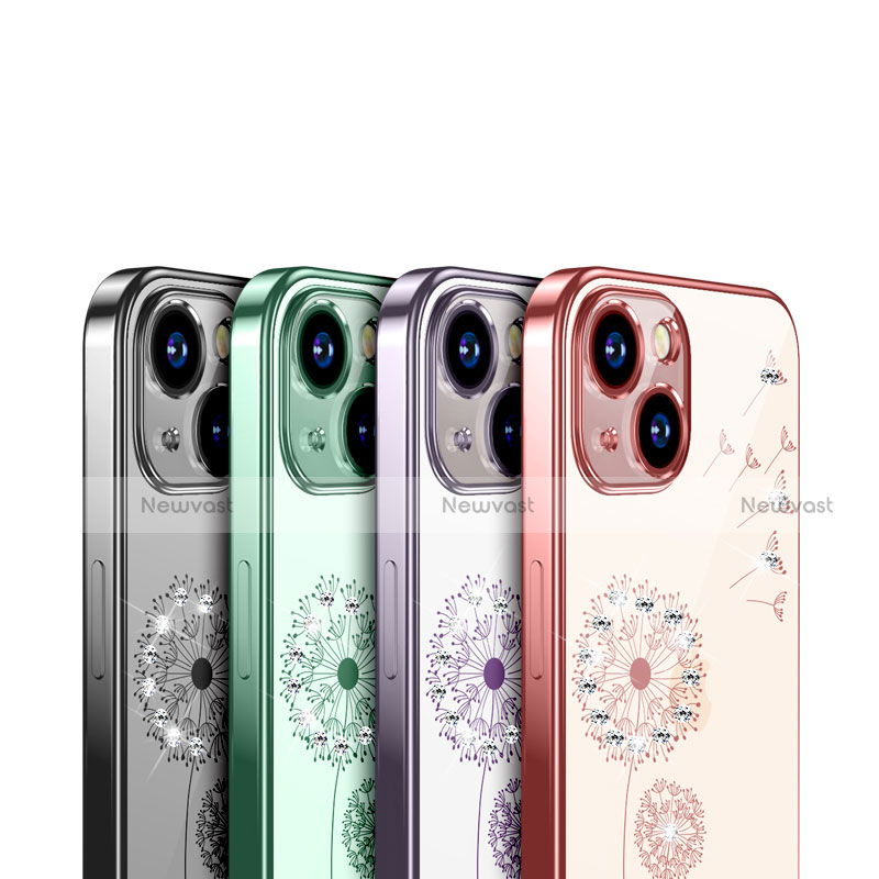 Ultra-thin Transparent Flowers Soft Case Cover for Apple iPhone 13