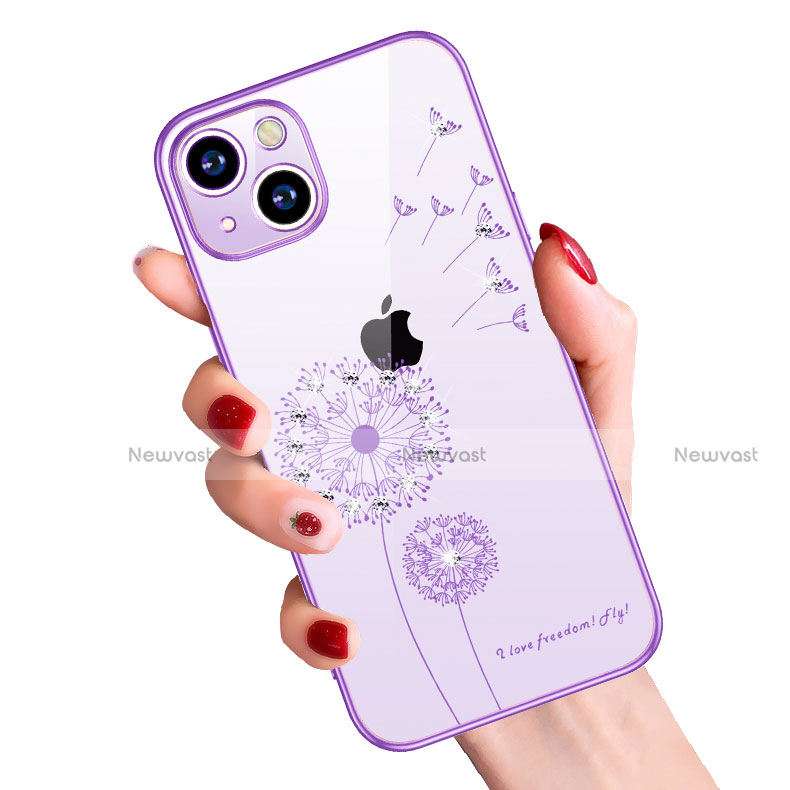 Ultra-thin Transparent Flowers Soft Case Cover for Apple iPhone 13 Mini