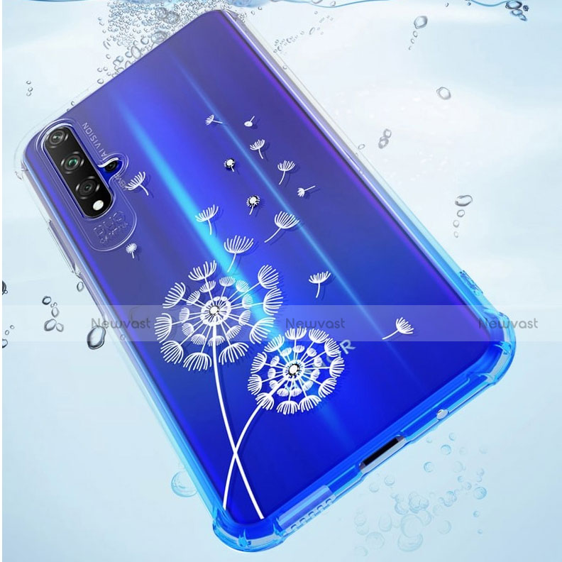 Ultra-thin Transparent Flowers Soft Case Cover for Huawei Honor 20